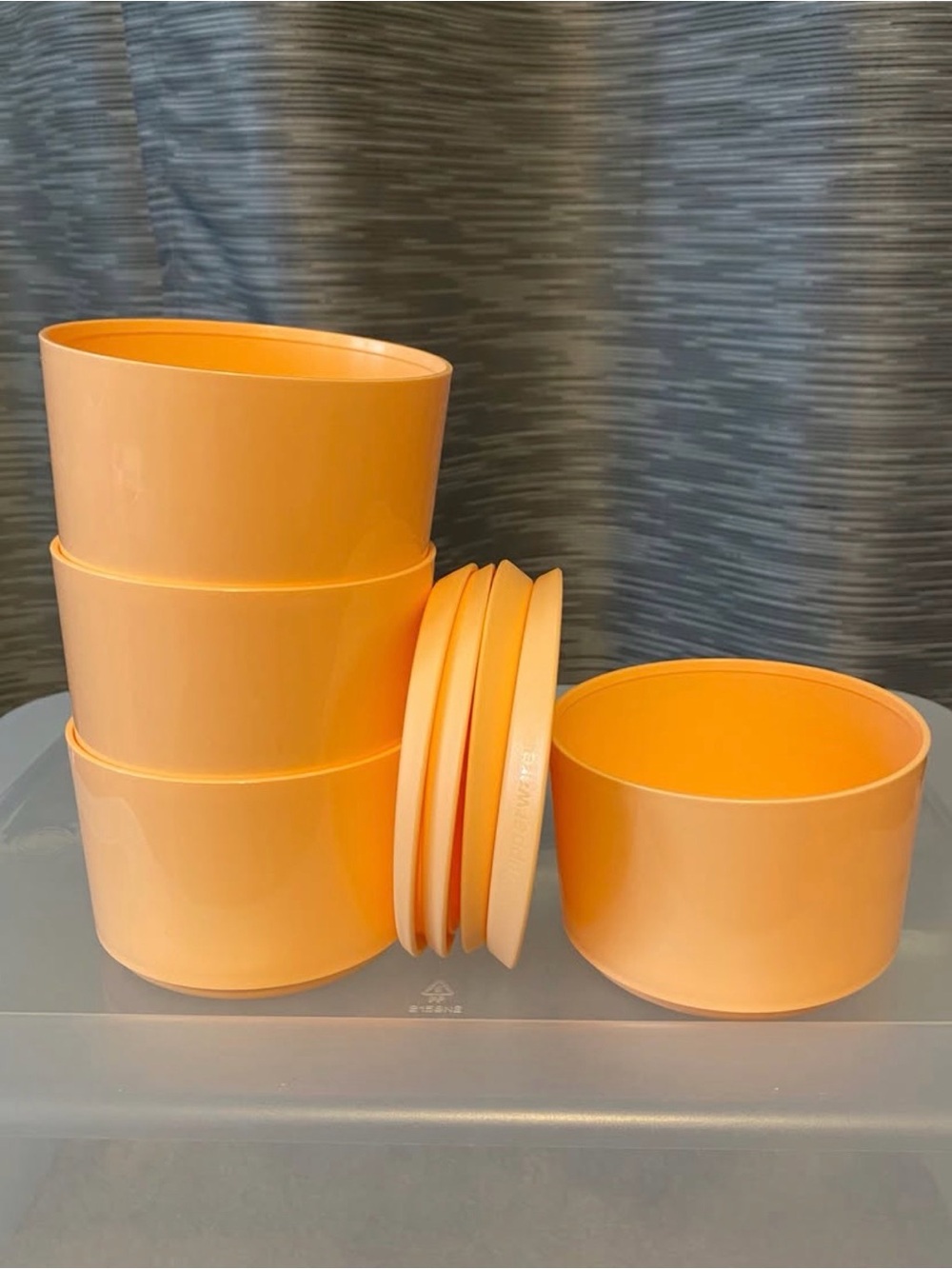 Tupperware Orange Stackable Food Storage Containers with Lids